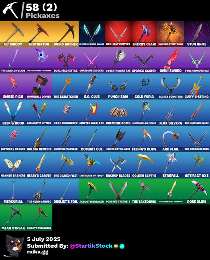 [PC] 34 skins | OG STW | Havoc | Sub Commander | Valeria | The Imagined | Son Gohan | Peter Griffin | Prowler | Tectonic Komplex | Solid Snake | Gunnar | 400 VB