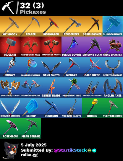 [PC] 28 skins | OG STW | Trailblazer | Havoc | Sub Commander | Blackheart | Hybrid | Fusion | Raven | Carbide | Rippley vs Sludge | Groot | 100 VB