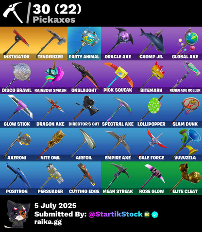 [PC] 53 skins | OG STW | Sub Commander | Trailblazer | Rogue Agent | Havoc | Red Knight | Valor | Omen | Omega | The Visitor | Dark Vanguard | 1300 VB