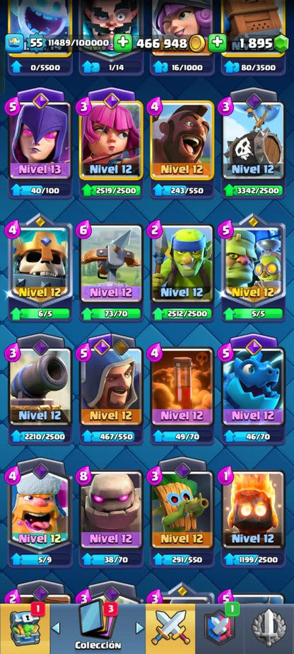 515 CLASH! 10207 COPAS! 1 CARTA AL NIVEL 16! 6 CARTAS AL NIVEL 15! 6 CARTAS AL NIVEL 14! 10 CARTAS EVOLUTIVAS! 46 EMOTES! 6 TORRES! INSIGNIA DE 7 AÑOS! (549 MX) @everyone