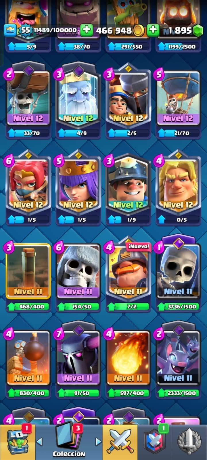 515 CLASH! 10207 COPAS! 1 CARTA AL NIVEL 16! 6 CARTAS AL NIVEL 15! 6 CARTAS AL NIVEL 14! 10 CARTAS EVOLUTIVAS! 46 EMOTES! 6 TORRES! INSIGNIA DE 7 AÑOS! (549 MX) @everyone