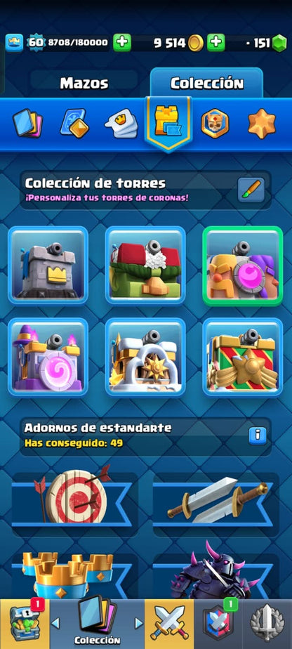 516 CLASH! CUENTA CON 10298 COPAS! 4 CARTAS AL NIVEL 16! 3 CARTAS AL NIVEL 15! 12 CARTAS AL NIVEL 14! 2 CARTAS HÉROES! 10 CARTAS CON EVOLUTIVAS! 51 EMOTEEES! 6 TORRES! INSIGNIA DE 4 AÑOS!!! (949 MX) @everyone