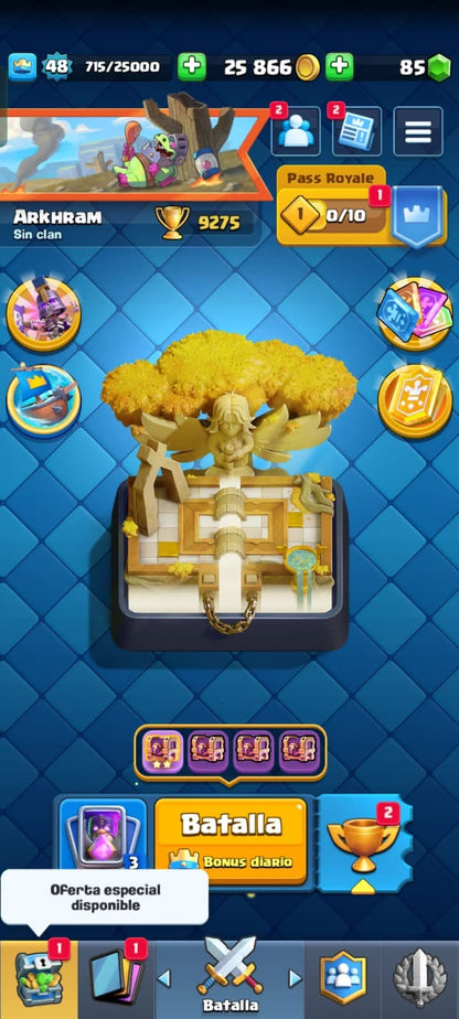 517 CLASH! CUENTA CON 0975 COPAS! 4 CARTAS AL NIVEL 15! 9 CARTAS AL NIVEL 14! 2 CARTAS CON EVOLUTIVAS!! 36 EMOTES! 2 TORRES! INSIGNIA DE 6 AÑOTES! (549 MX) @everyone