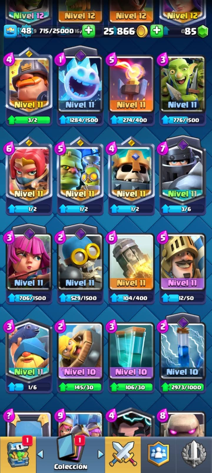 517 CLASH! CUENTA CON 0975 COPAS! 4 CARTAS AL NIVEL 15! 9 CARTAS AL NIVEL 14! 2 CARTAS CON EVOLUTIVAS!! 36 EMOTES! 2 TORRES! INSIGNIA DE 6 AÑOTES! (549 MX) @everyone