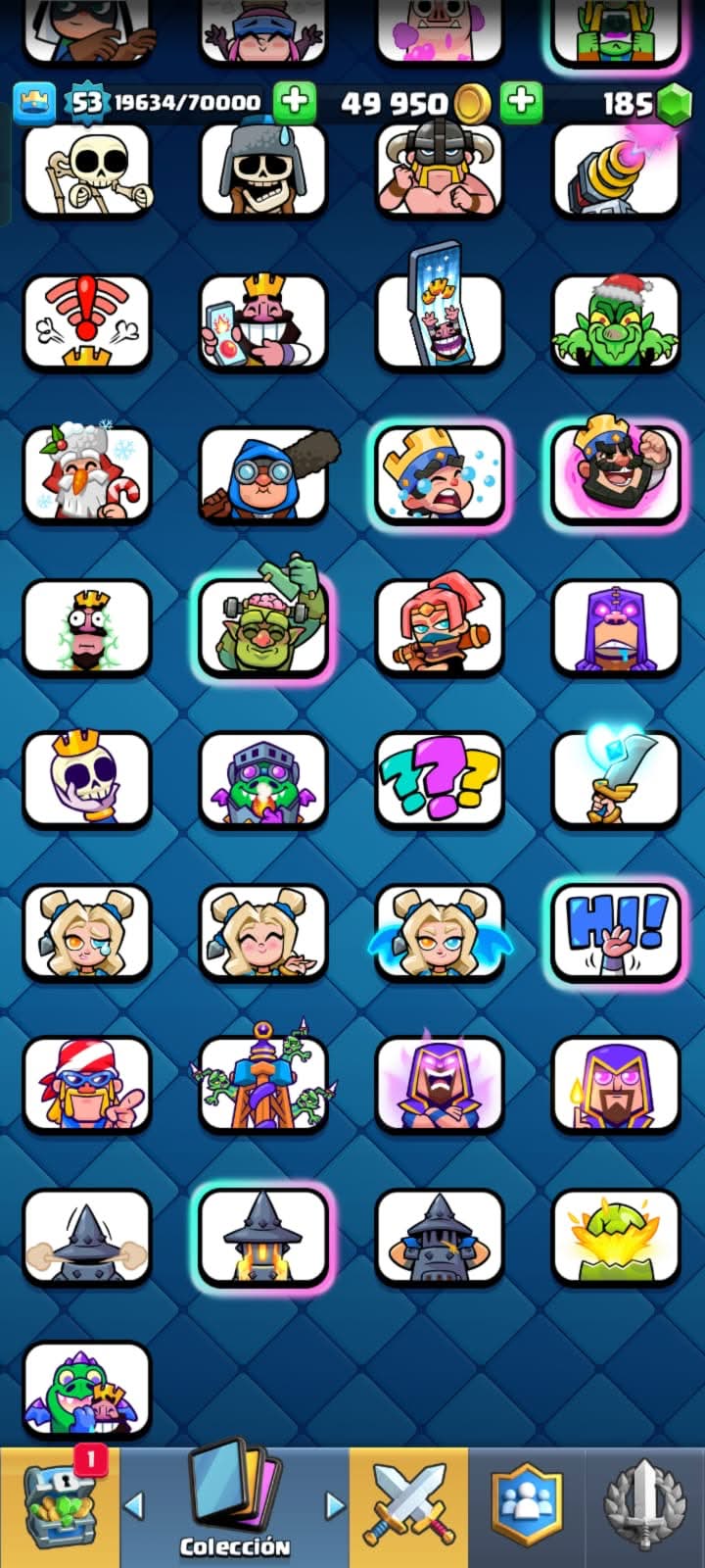 518 CLASH! CUENTA CON 10093 COPAS! 6 CARTAS AL NIVEL 15! 7 CARTAS AL NIVEL 14! 15 CARTAS CON EVOLUTIVAS! 77 EMOTES!  10 TORRES! INSIGNIA DE 3 AÑOS! (499 MX) @everyone