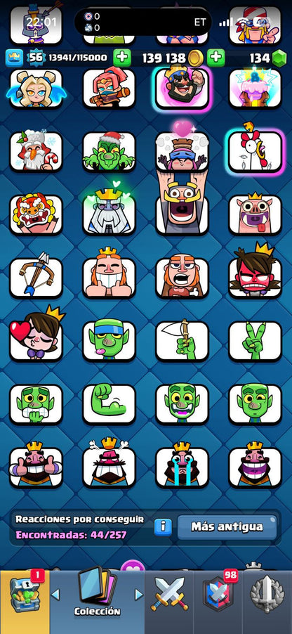 507 CLASH! 10,024 COPAS! 2 CARTAS AL 16 MAX! 1 CARTA AL 15! 5 CARTAS AL 14! 1 HÉROE! 11 CARTAS EVOLUTIVAS! 44 EMOTES MUY BUENOS! 4 TORRES! INSIGNIA DE 3 AÑOS! (349mx) @everyone