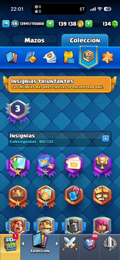 507 CLASH! 10,024 COPAS! 2 CARTAS AL 16 MAX! 1 CARTA AL 15! 5 CARTAS AL 14! 1 HÉROE! 11 CARTAS EVOLUTIVAS! 44 EMOTES MUY BUENOS! 4 TORRES! INSIGNIA DE 3 AÑOS! (349mx) @everyone