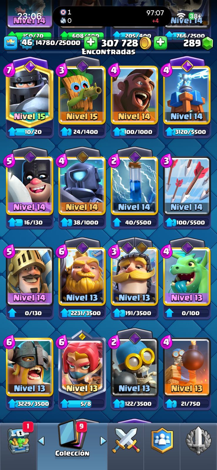 508 CLASH + BRAWL! 10,095 COPAS! 2 CARTAS AL 15! 7 CARTAS AL 14! 1 HEROE! 4 CARTAS EVOLUTIVAS! 52 EMOTES MUY PEDIDOS! Y BRAWL! 64/81 BRAWLERS! 13 BRAWLERS CON HYPERCARGA! 5 BRAWLERS AL MAX! (399mx) @everyone