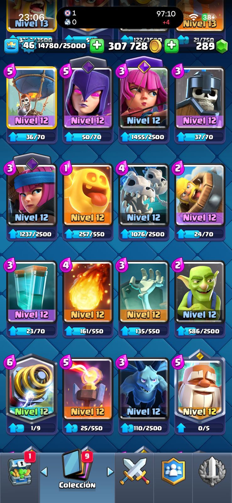 508 CLASH + BRAWL! 10,095 COPAS! 2 CARTAS AL 15! 7 CARTAS AL 14! 1 HEROE! 4 CARTAS EVOLUTIVAS! 52 EMOTES MUY PEDIDOS! Y BRAWL! 64/81 BRAWLERS! 13 BRAWLERS CON HYPERCARGA! 5 BRAWLERS AL MAX! (399mx) @everyone