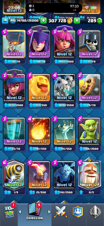 508 CLASH + BRAWL! 10,095 COPAS! 2 CARTAS AL 15! 7 CARTAS AL 14! 1 HEROE! 4 CARTAS EVOLUTIVAS! 52 EMOTES MUY PEDIDOS! Y BRAWL! 64/81 BRAWLERS! 13 BRAWLERS CON HYPERCARGA! 5 BRAWLERS AL MAX! (399mx) @everyone