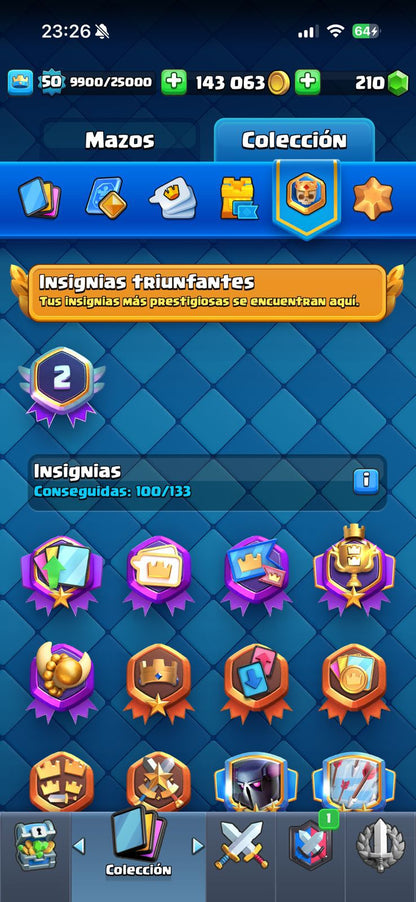 509 CLASH! 10,664 COPAS! 4 CARTAS AL 15! 8 CARTAS AL 14! 2 HÉROES! 7 CARTAS EVOLUTIVAS! 55 EMOTES MUY BUENOS! 4 TORRES! INSIGNIA DE 2 AÑOS! (449mx) @everyone