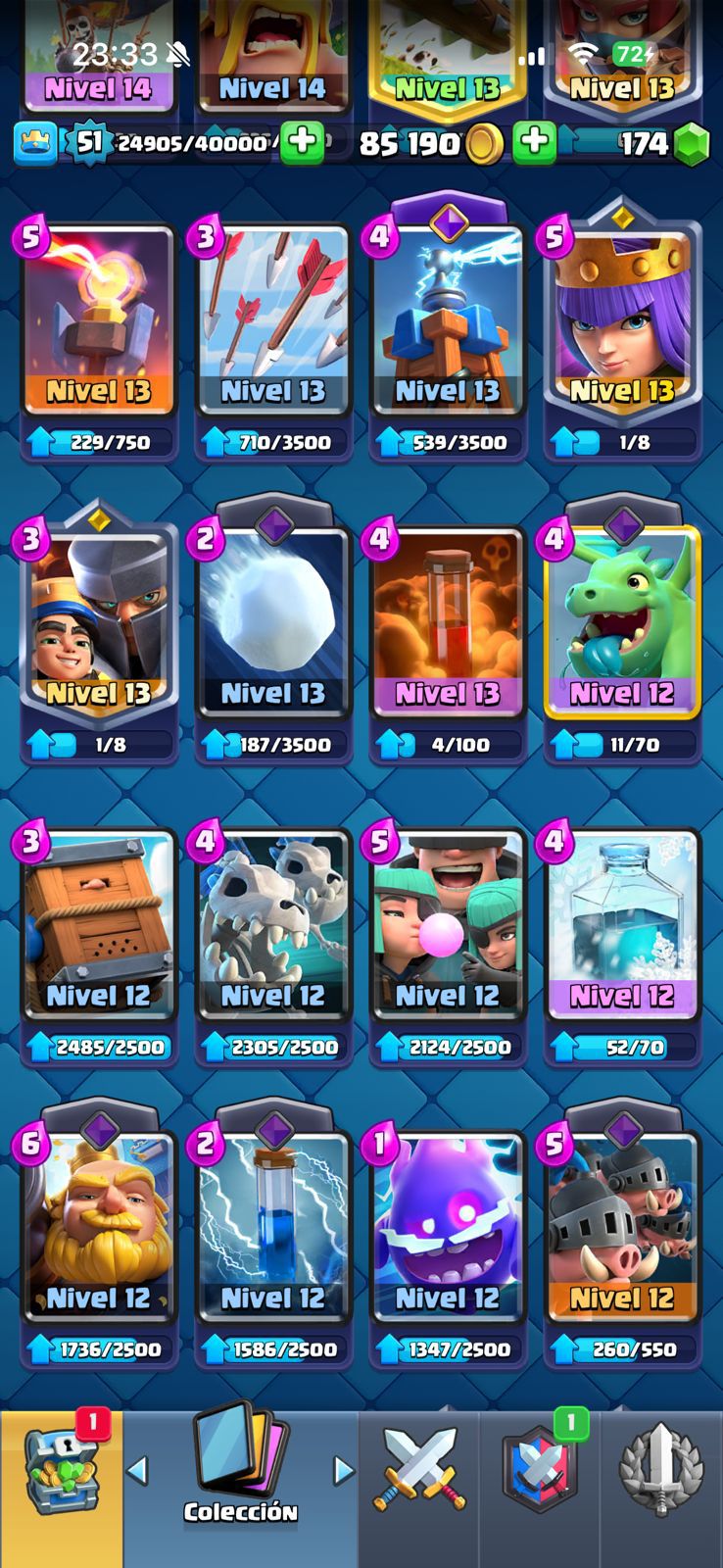 510 CLASH! 10,216 COPAS! 4 CARTAS AL 15! 10 CARTAS AL 14! 1 HÉROE! 10 CARTAS EVOLUTIVAS! 79 EMOTES MUY PEDIDOS! 8 TORRES! INSIGNIA DE 4 AÑOS! (449mx) @everyone