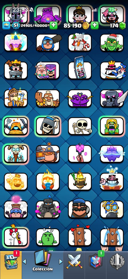 510 CLASH! 10,216 COPAS! 4 CARTAS AL 15! 10 CARTAS AL 14! 1 HÉROE! 10 CARTAS EVOLUTIVAS! 79 EMOTES MUY PEDIDOS! 8 TORRES! INSIGNIA DE 4 AÑOS! (449mx) @everyone