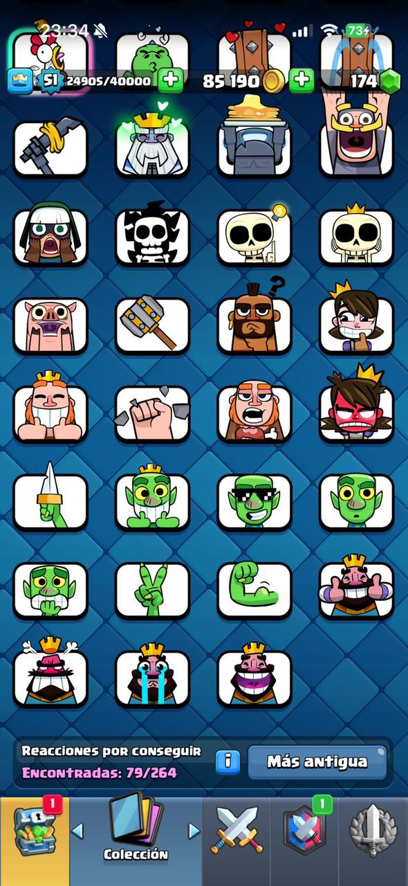 510 CLASH! 10,216 COPAS! 4 CARTAS AL 15! 10 CARTAS AL 14! 1 HÉROE! 10 CARTAS EVOLUTIVAS! 79 EMOTES MUY PEDIDOS! 8 TORRES! INSIGNIA DE 4 AÑOS! (449mx) @everyone
