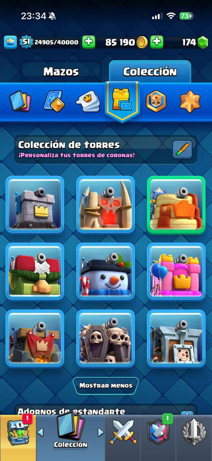 510 CLASH! 10,216 COPAS! 4 CARTAS AL 15! 10 CARTAS AL 14! 1 HÉROE! 10 CARTAS EVOLUTIVAS! 79 EMOTES MUY PEDIDOS! 8 TORRES! INSIGNIA DE 4 AÑOS! (449mx) @everyone