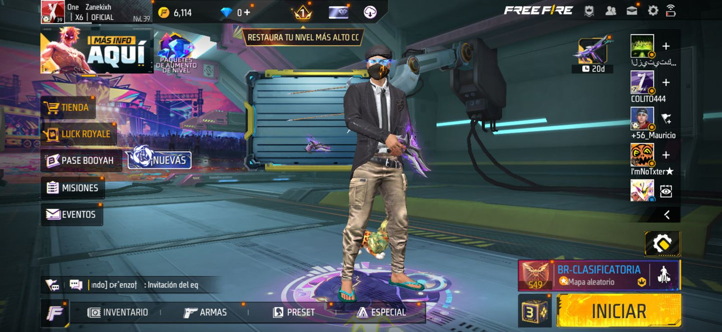 269 FREE FIRE!! CUENTA PARA  INICIAR!! BUENAS ARMAS!! MÁS DE 60 PECHOS!! PLAYERAS DE FUTBOL!!  ROPA DE EVENTOS CHIDOS! PERFECTA PARA COMBINAR CON TODO! REGIÓN: EEUU (269mx) @everyone