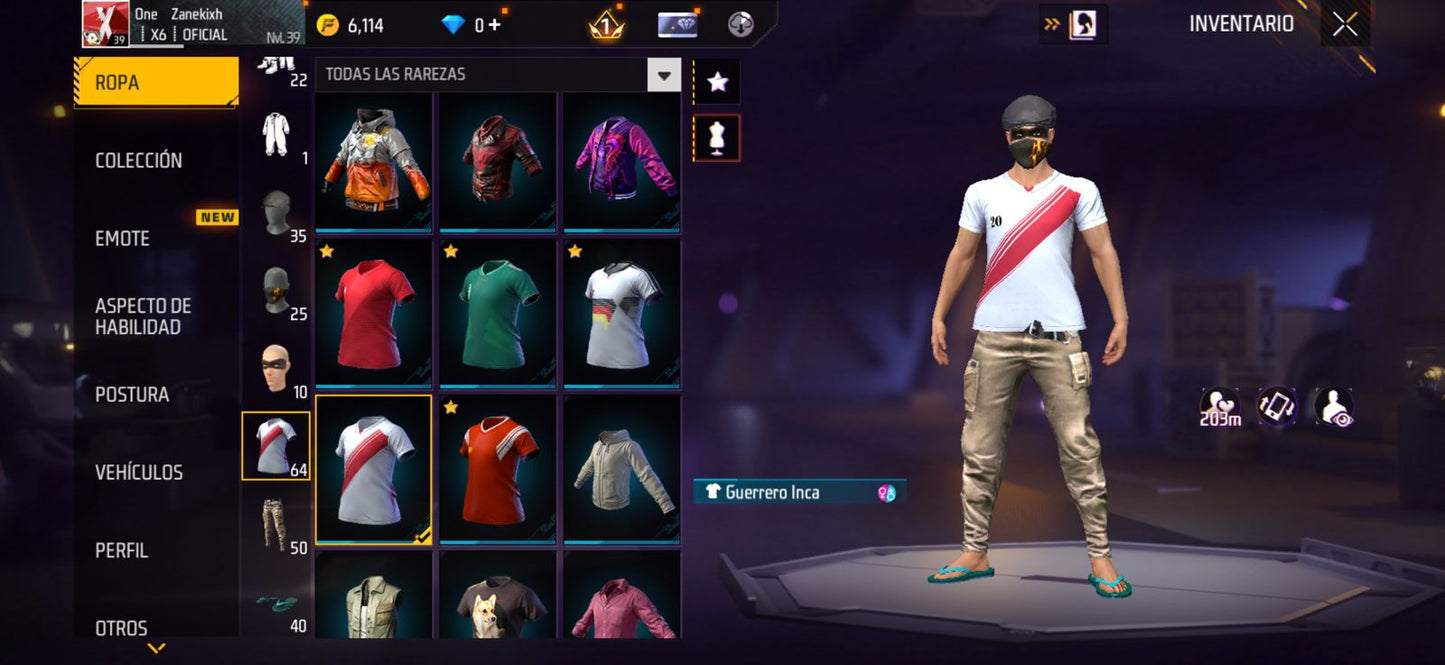 269 FREE FIRE!! CUENTA PARA  INICIAR!! BUENAS ARMAS!! MÁS DE 60 PECHOS!! PLAYERAS DE FUTBOL!!  ROPA DE EVENTOS CHIDOS! PERFECTA PARA COMBINAR CON TODO! REGIÓN: EEUU (269mx) @everyone