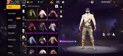 269 FREE FIRE!! CUENTA PARA  INICIAR!! BUENAS ARMAS!! MÁS DE 60 PECHOS!! PLAYERAS DE FUTBOL!!  ROPA DE EVENTOS CHIDOS! PERFECTA PARA COMBINAR CON TODO! REGIÓN: EEUU (269mx) @everyone