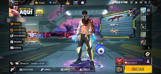 270 FREE FIRE!! CUENTA CON 6 EVOS Y BUENAS ARMAS DE INCUBADORA!! MÁS DE 250 PECHOS!! ROPA MOXTA! CUELLO DE TORTUGA! PLAYERAS DE FUTBOL! J.BALVIN! MUCHA ROPA DE EVENTOS!! ANGELICALES Y PUÑOS!! PERFECTA PARA COMBINAR CON TODO!! REGIÓN: EEUU (1599mx)...