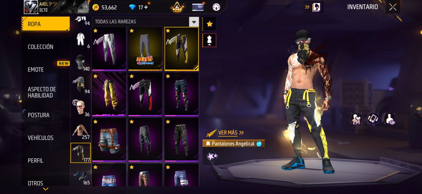 270 FREE FIRE!! CUENTA CON 6 EVOS Y BUENAS ARMAS DE INCUBADORA!! MÁS DE 250 PECHOS!! ROPA MOXTA! CUELLO DE TORTUGA! PLAYERAS DE FUTBOL! J.BALVIN! MUCHA ROPA DE EVENTOS!! ANGELICALES Y PUÑOS!! PERFECTA PARA COMBINAR CON TODO!! REGIÓN: EEUU (1599mx)...