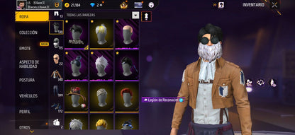 272 FREE FIRE!!  CUENTA CON 3 EVOS, 1 AL NIVEL MÁXIMO!! MÁS DE 300 PECHOS!! PASES VETERANOS! CHAQUETAS ANTIGUAS! YING YANG! MUCHA ROPA DE EVENTOS! PUÑOS!! PERFECTA PARA COMBINAR CON TODO!! REGIÓN: EEUU (1899mx) @everyone