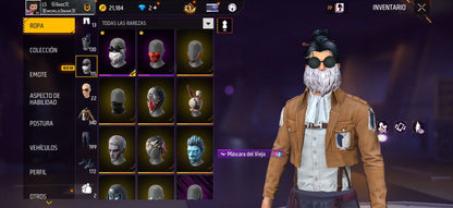 272 FREE FIRE!!  CUENTA CON 3 EVOS, 1 AL NIVEL MÁXIMO!! MÁS DE 300 PECHOS!! PASES VETERANOS! CHAQUETAS ANTIGUAS! YING YANG! MUCHA ROPA DE EVENTOS! PUÑOS!! PERFECTA PARA COMBINAR CON TODO!! REGIÓN: EEUU (1899mx) @everyone