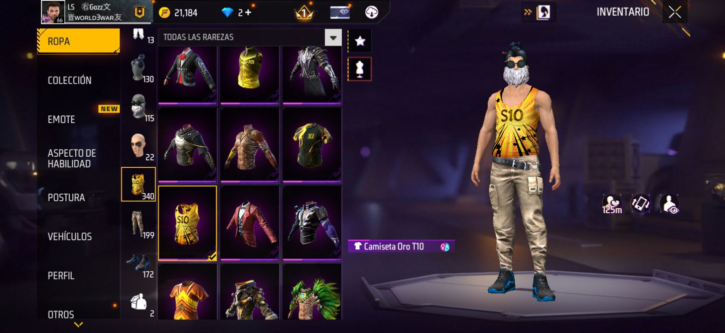 272 FREE FIRE!!  CUENTA CON 3 EVOS, 1 AL NIVEL MÁXIMO!! MÁS DE 300 PECHOS!! PASES VETERANOS! CHAQUETAS ANTIGUAS! YING YANG! MUCHA ROPA DE EVENTOS! PUÑOS!! PERFECTA PARA COMBINAR CON TODO!! REGIÓN: EEUU (1899mx) @everyone