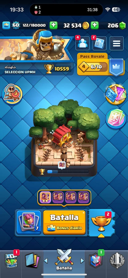 454 CLASH! 10,559 COPAS! 11 CARTAS AL 15! 57 CARTAS AL 14! 2 HÉROES! 28 CARTAS EVOLUTIVAS! 135 EMOTES MUY PEDIDOS! 30 TORRES! INSIGNIA DE 4 AÑOS! (2449mx) @everyone