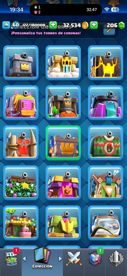 454 CLASH! 10,559 COPAS! 11 CARTAS AL 15! 57 CARTAS AL 14! 2 HÉROES! 28 CARTAS EVOLUTIVAS! 135 EMOTES MUY PEDIDOS! 30 TORRES! INSIGNIA DE 4 AÑOS! (2449mx) @everyone