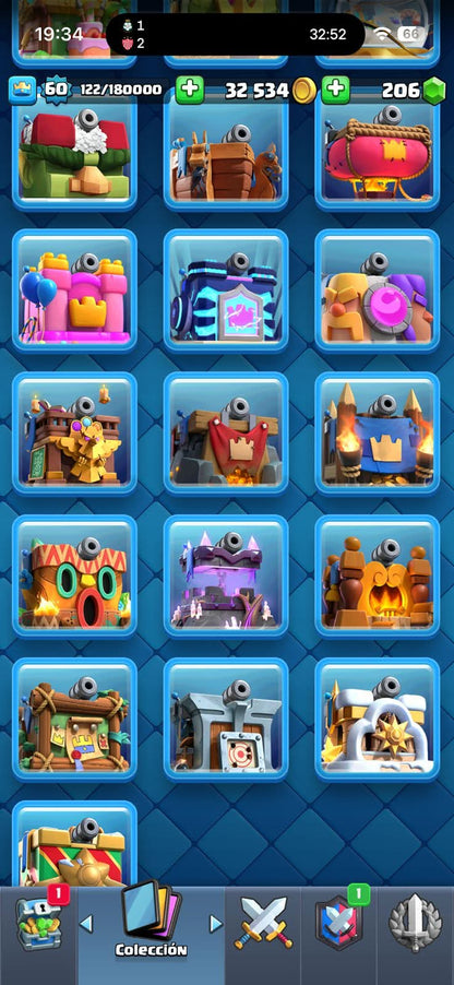 454 CLASH! 10,559 COPAS! 11 CARTAS AL 15! 57 CARTAS AL 14! 2 HÉROES! 28 CARTAS EVOLUTIVAS! 135 EMOTES MUY PEDIDOS! 30 TORRES! INSIGNIA DE 4 AÑOS! (2449mx) @everyone