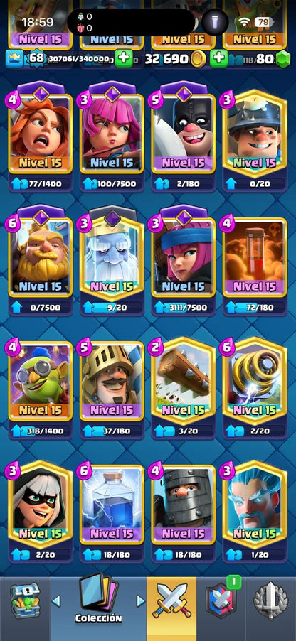457 CLASH! GRIAL 10,060 COPAS! 5 CARTAS AL 16 MAX! 31 CARTAS AL 15! 71 CARTAS AL 14! 2 HÉROES! 24 CARTAS EVOLUTIVAS! 199 EMOTES MUY PEDIDOS Y EXCLUSIVOS! 18 TORRES! INSIGNIA DE 4 AÑOS! (2999 mx) @everyone