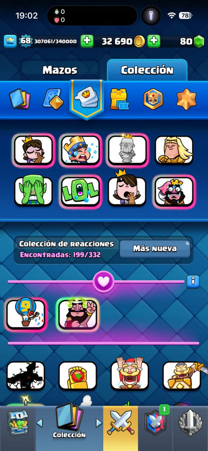 457 CLASH! GRIAL 10,060 COPAS! 5 CARTAS AL 16 MAX! 31 CARTAS AL 15! 71 CARTAS AL 14! 2 HÉROES! 24 CARTAS EVOLUTIVAS! 199 EMOTES MUY PEDIDOS Y EXCLUSIVOS! 18 TORRES! INSIGNIA DE 4 AÑOS! (2999 mx) @everyone