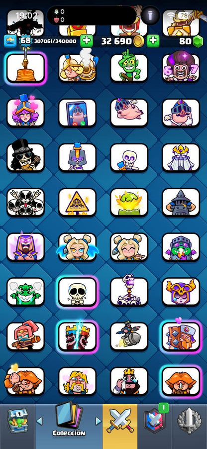 457 CLASH! GRIAL 10,060 COPAS! 5 CARTAS AL 16 MAX! 31 CARTAS AL 15! 71 CARTAS AL 14! 2 HÉROES! 24 CARTAS EVOLUTIVAS! 199 EMOTES MUY PEDIDOS Y EXCLUSIVOS! 18 TORRES! INSIGNIA DE 4 AÑOS! (2999 mx) @everyone