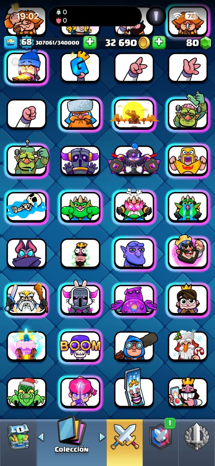 457 CLASH! GRIAL 10,060 COPAS! 5 CARTAS AL 16 MAX! 31 CARTAS AL 15! 71 CARTAS AL 14! 2 HÉROES! 24 CARTAS EVOLUTIVAS! 199 EMOTES MUY PEDIDOS Y EXCLUSIVOS! 18 TORRES! INSIGNIA DE 4 AÑOS! (2999 mx) @everyone