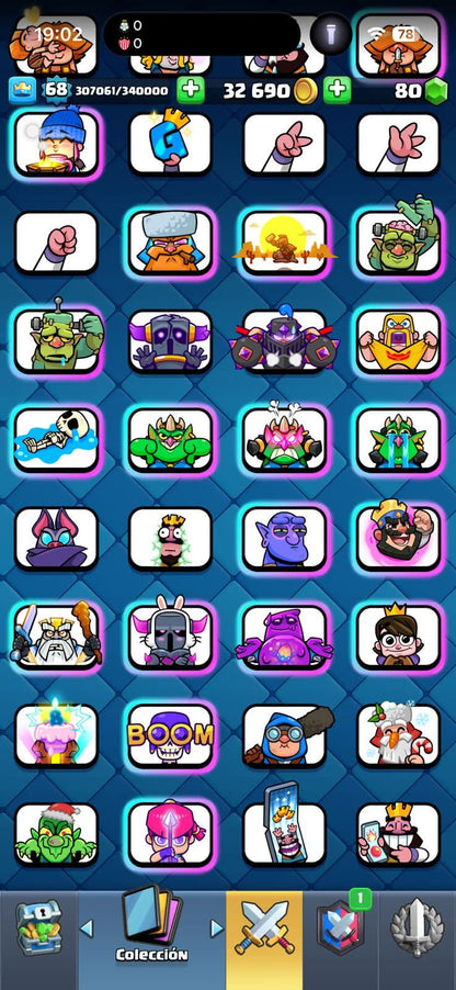 457 CLASH! GRIAL 10,060 COPAS! 5 CARTAS AL 16 MAX! 31 CARTAS AL 15! 71 CARTAS AL 14! 2 HÉROES! 24 CARTAS EVOLUTIVAS! 199 EMOTES MUY PEDIDOS Y EXCLUSIVOS! 18 TORRES! INSIGNIA DE 4 AÑOS! (2999 mx) @everyone