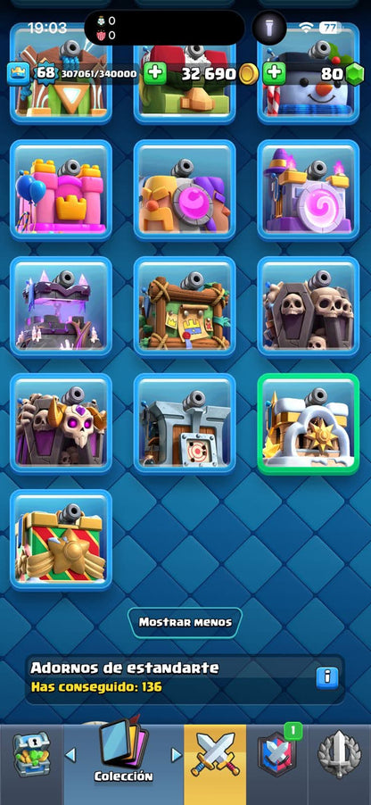 457 CLASH! GRIAL 10,060 COPAS! 5 CARTAS AL 16 MAX! 31 CARTAS AL 15! 71 CARTAS AL 14! 2 HÉROES! 24 CARTAS EVOLUTIVAS! 199 EMOTES MUY PEDIDOS Y EXCLUSIVOS! 18 TORRES! INSIGNIA DE 4 AÑOS! (2999 mx) @everyone