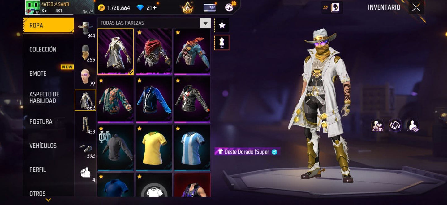 286 FRE FIRE!! CUENTA VETERANA CON 4 EVOS Y BUENAS ARMAS!! MÁS DE 600 PECHOS! CHAQUETAS ANTIGUAS! EVENTO E INCUBADORAS CHIDAS! YING YANG! MUCHA ROPA ANTIGUA! ! CUELLO DE TORTUGA! PERFECTA PARA COMBINAR COM TODO! REGIÓN: EEUU (1799mx)
