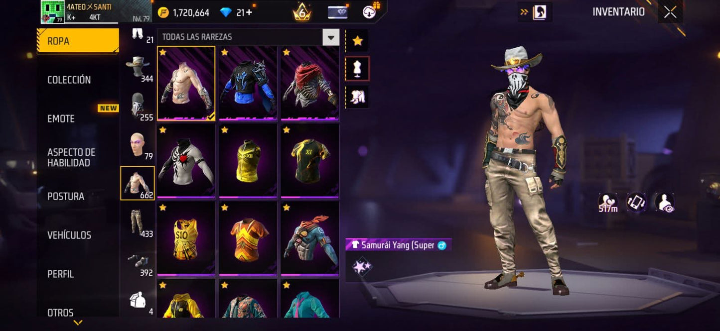 286 FRE FIRE!! CUENTA VETERANA CON 4 EVOS Y BUENAS ARMAS!! MÁS DE 600 PECHOS! CHAQUETAS ANTIGUAS! EVENTO E INCUBADORAS CHIDAS! YING YANG! MUCHA ROPA ANTIGUA! ! CUELLO DE TORTUGA! PERFECTA PARA COMBINAR COM TODO! REGIÓN: EEUU (1799mx)