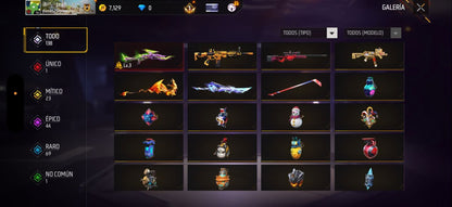 289 FREE FIRE!! CUENTA SEMI VETERENA PARA INICIAR! CON 1 EVO Y BUENAS ARMAS!! CASI 200 PECHOS!! CHAQUETAS ANTIGUAS! TRAJE NARUTO! ROPA DE EVENTOS! CUBOS! PERFECTA PARA COMBINAR CON TODO! REGIÓN: EEUU (399mx)