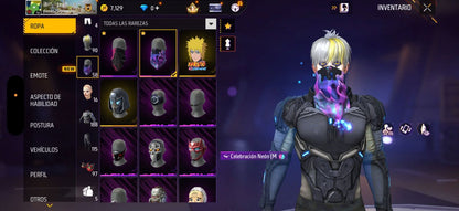 289 FREE FIRE!! CUENTA SEMI VETERENA PARA INICIAR! CON 1 EVO Y BUENAS ARMAS!! CASI 200 PECHOS!! CHAQUETAS ANTIGUAS! TRAJE NARUTO! ROPA DE EVENTOS! CUBOS! PERFECTA PARA COMBINAR CON TODO! REGIÓN: EEUU (399mx)