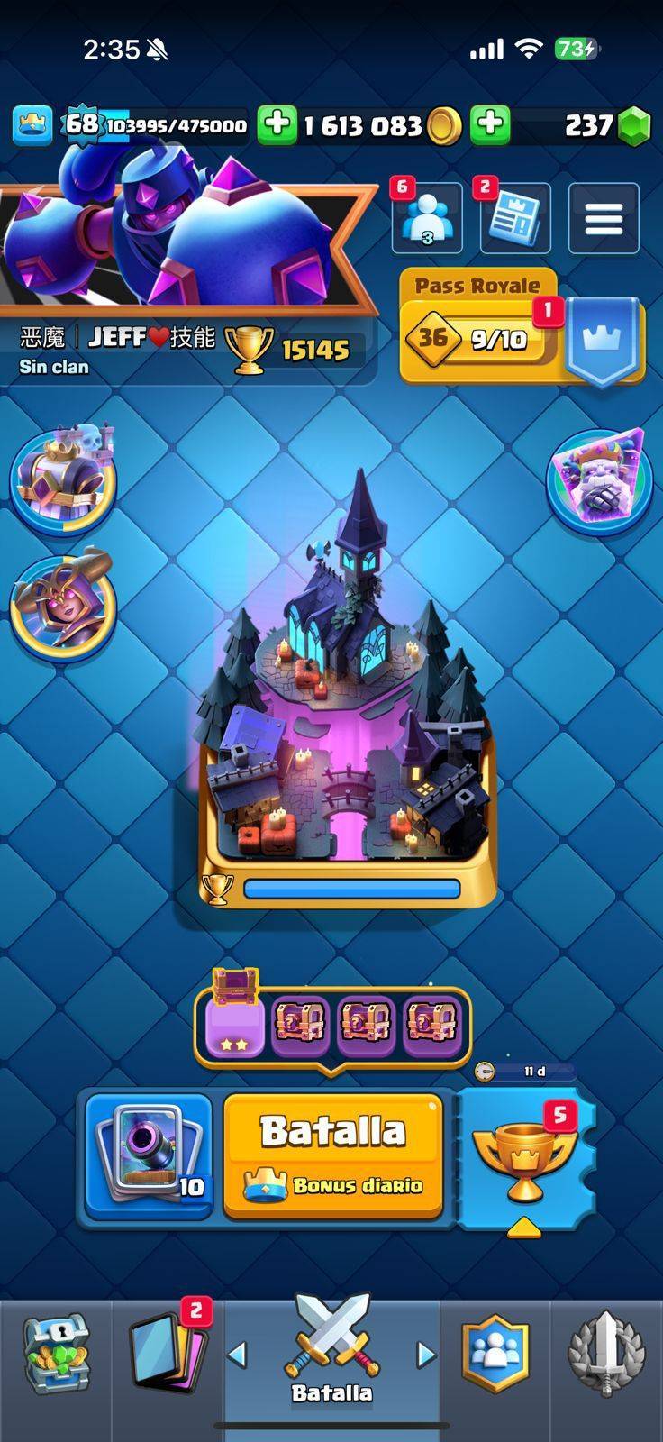 177 GRIAL CLASH! LIGA 3! 15,145 COPAS! 77 CARTAS AL 15 ÉLITES! 25 EVOLUCIONES! 44 CARTAS AL 14! 190 EMOTES EXCLUSIVOS Y SÚPER PEDIDOS! 23 TORRES! INSIGNIA 6 AÑOS! (3449mx) @everyone