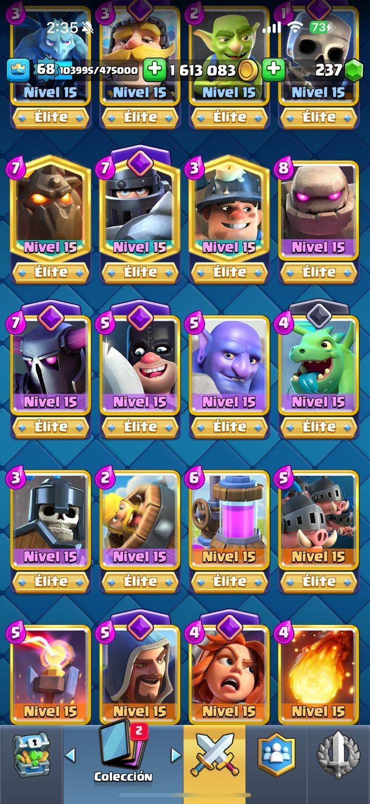 177 GRIAL CLASH! LIGA 3! 15,145 COPAS! 77 CARTAS AL 15 ÉLITES! 25 EVOLUCIONES! 44 CARTAS AL 14! 190 EMOTES EXCLUSIVOS Y SÚPER PEDIDOS! 23 TORRES! INSIGNIA 6 AÑOS! (3449mx) @everyone