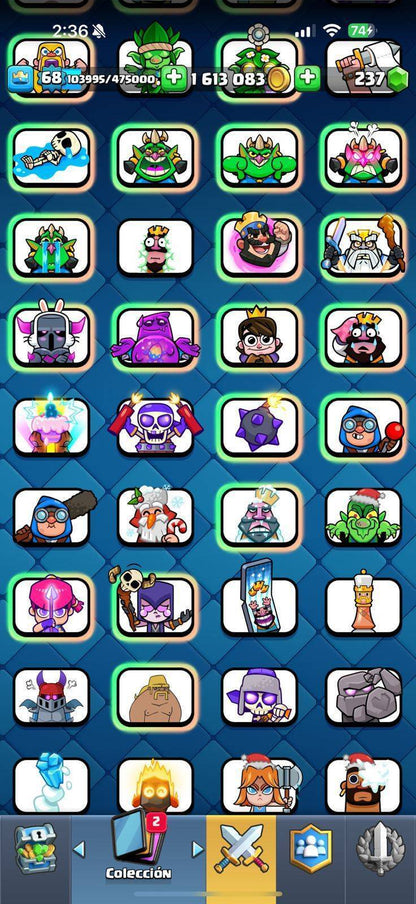 177 GRIAL CLASH! LIGA 3! 15,145 COPAS! 77 CARTAS AL 15 ÉLITES! 25 EVOLUCIONES! 44 CARTAS AL 14! 190 EMOTES EXCLUSIVOS Y SÚPER PEDIDOS! 23 TORRES! INSIGNIA 6 AÑOS! (3449mx) @everyone