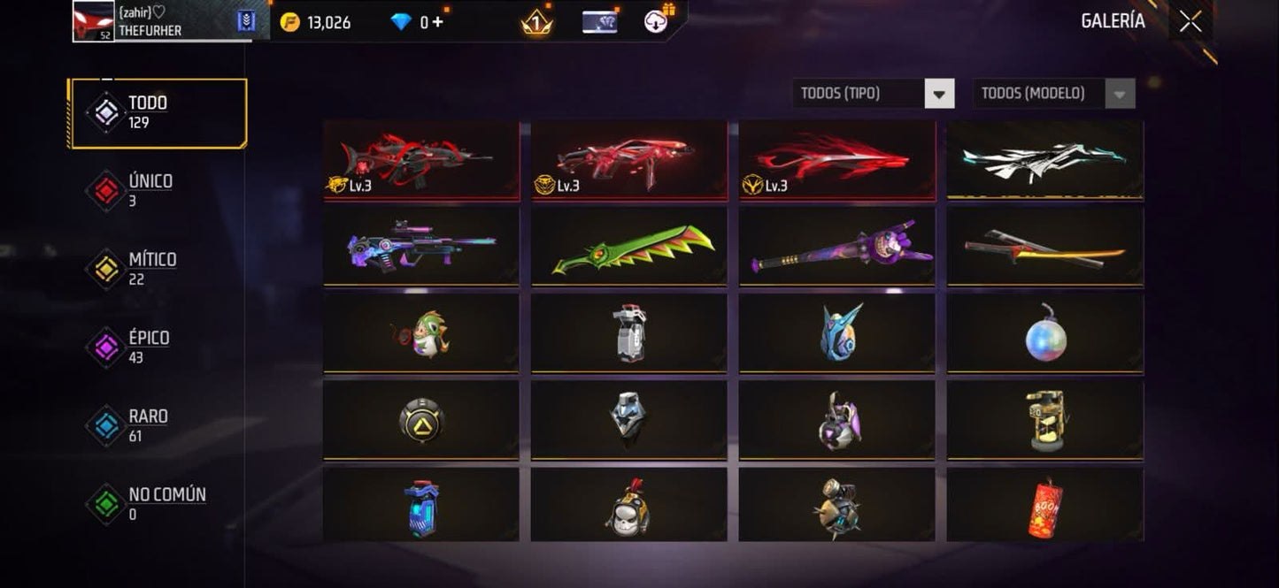 304 FREE FIRE! CUENTA PARA INICIAR! 3 EVOS Y BUENAS ARMAS! CASI 200 PECHOS! YING YANG! PLAYERAS DE FUTBOL! TRAJES DE NARUTO! MUCHA ROPA DE EVENTO! CUBOS! PERFECTA PARA COMBINAR CON TODO! REGIÓN: SUDAMÉRICA (899mx @everyone