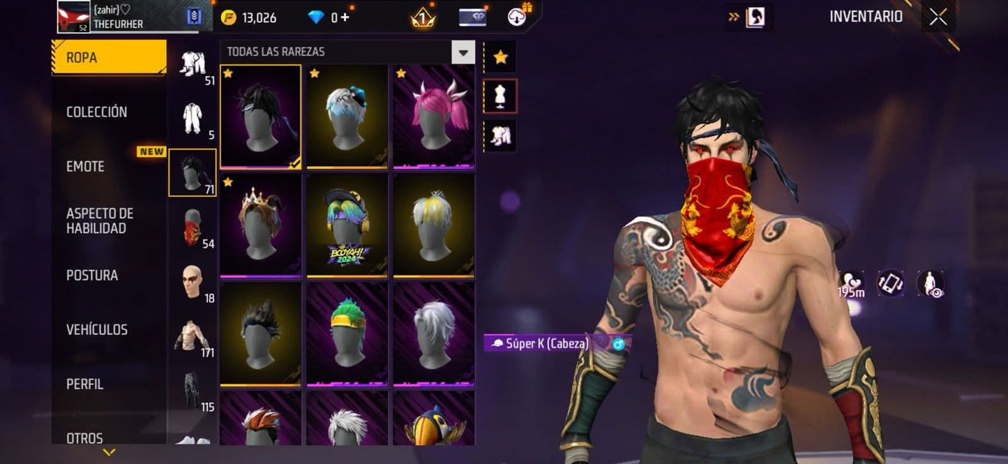 304 FREE FIRE! CUENTA PARA INICIAR! 3 EVOS Y BUENAS ARMAS! CASI 200 PECHOS! YING YANG! PLAYERAS DE FUTBOL! TRAJES DE NARUTO! MUCHA ROPA DE EVENTO! CUBOS! PERFECTA PARA COMBINAR CON TODO! REGIÓN: SUDAMÉRICA (899mx @everyone
