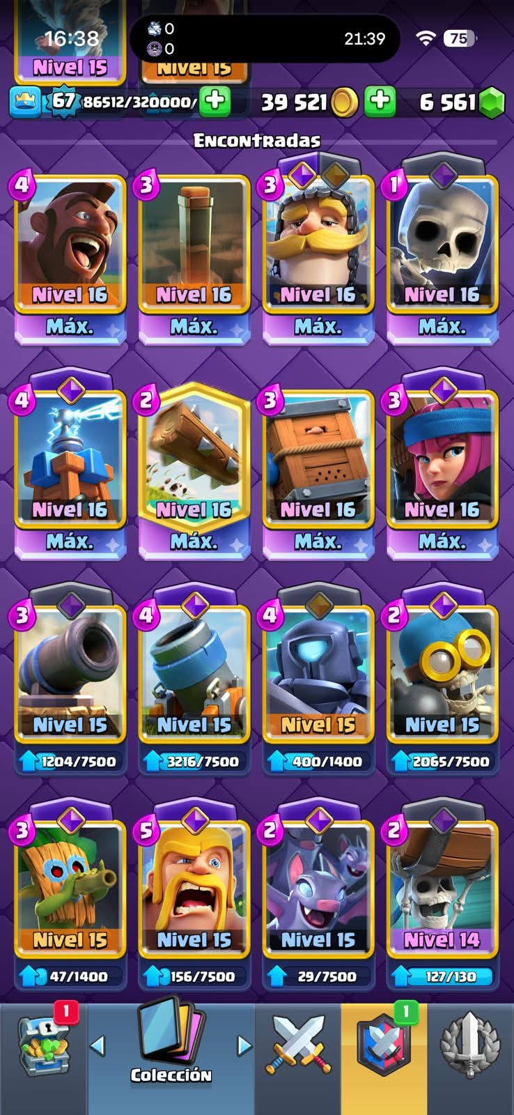 465 CLASH! CUENTA CHETADA! 12,000 COPAS MAX! LIGA 5 COMPETITIVA! 8 CARTAS AL 16 MAX! 7 CARTAS AL 15! 44 CARTAS AL 14! 1 HÉROE! 15 CARTAS EVOLUTIVAS! 120 EMOTES MUY EXCLUSIVOS! 9 TORRES! INSIGNIA OG DE 9 AÑOS Y EXCLUSIVAS! +6K GEMAS! (2399mx)...