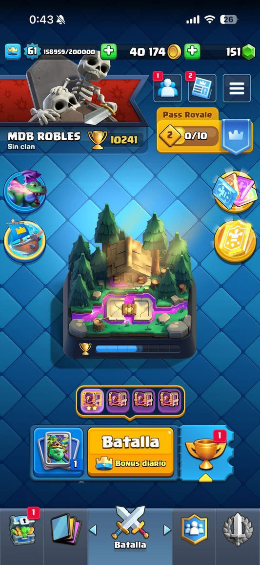 467 CLASH! CUENTA BUENA! 10,241 COPAS! 21 CARTAS AL 15! 50 CARTAS AL 14! 1 HÉROE! 16 CARTAS EVOLUTIVAS! 90 EMOTES EXCLUSIVOS! 9 TORRES! INSIGNIA DE 4 AÑOS! (2199mx) @everyone