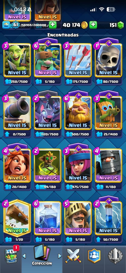 467 CLASH! CUENTA BUENA! 10,241 COPAS! 21 CARTAS AL 15! 50 CARTAS AL 14! 1 HÉROE! 16 CARTAS EVOLUTIVAS! 90 EMOTES EXCLUSIVOS! 9 TORRES! INSIGNIA DE 4 AÑOS! (2199mx) @everyone