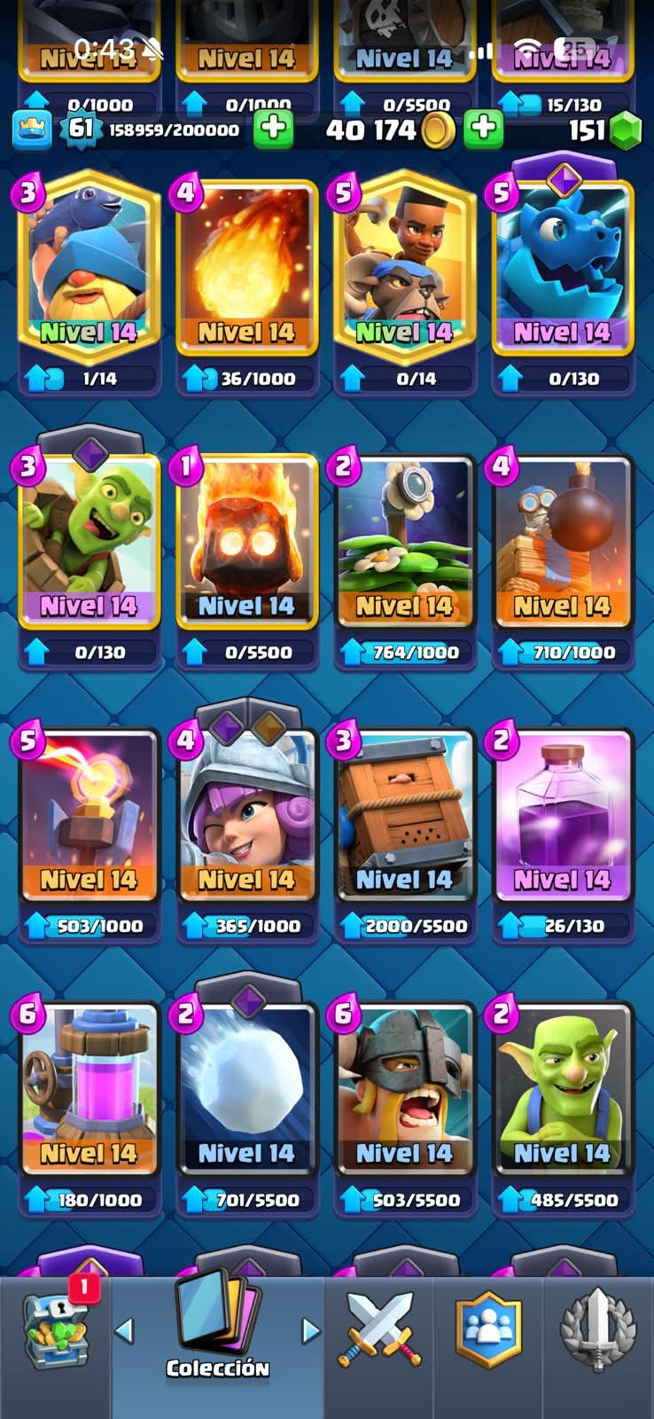467 CLASH! CUENTA BUENA! 10,241 COPAS! 21 CARTAS AL 15! 50 CARTAS AL 14! 1 HÉROE! 16 CARTAS EVOLUTIVAS! 90 EMOTES EXCLUSIVOS! 9 TORRES! INSIGNIA DE 4 AÑOS! (2199mx) @everyone