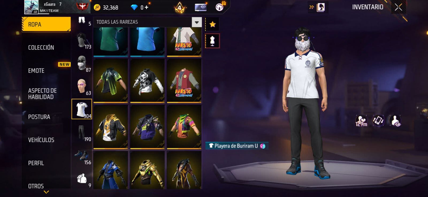 307 FREE FIRE! CUENTA MIXTA CON 3 EVOS Y BUENAS ARMAS! MAS DE 300 PECHOS! CUELLO DE TORTUGA! PLAYERAS DE FUTBOL! CUELLO DE TORTUGA! PERFECTA PARA INICIAR! REGIÓN: EEUU (899mx @everyone